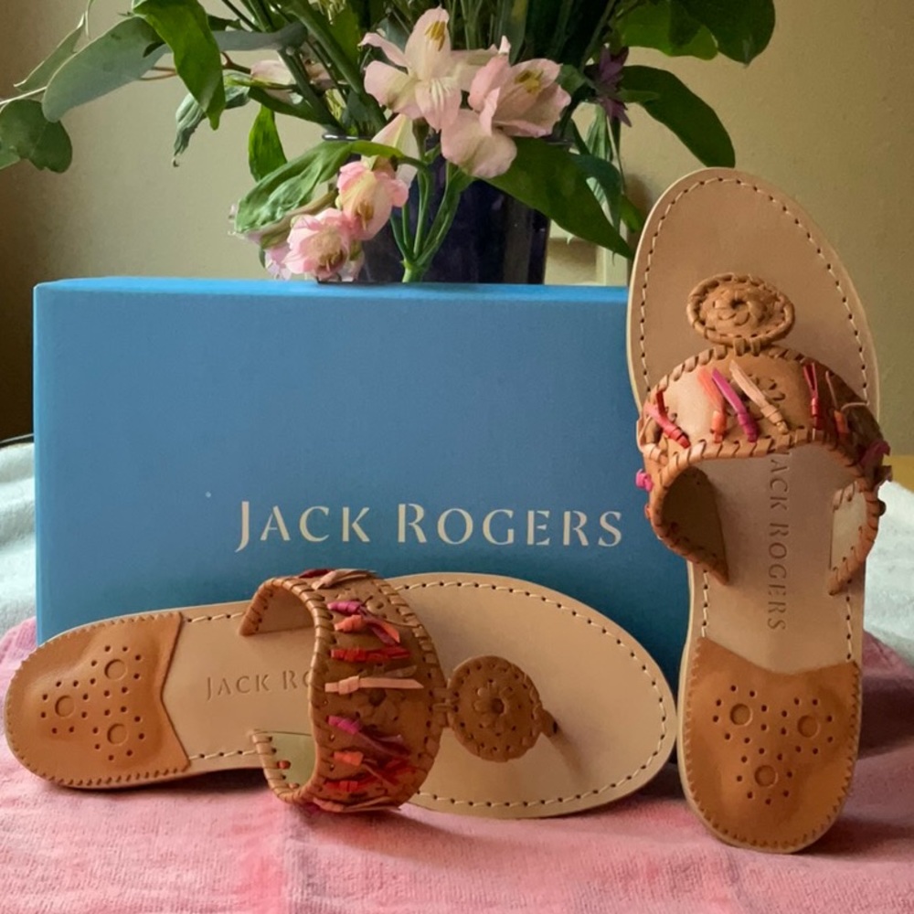 🩴JACK ROGERS FLAT FRINGE SANDAL 🩴 NWT🩴NIB🩴 - Picture 1 of 12